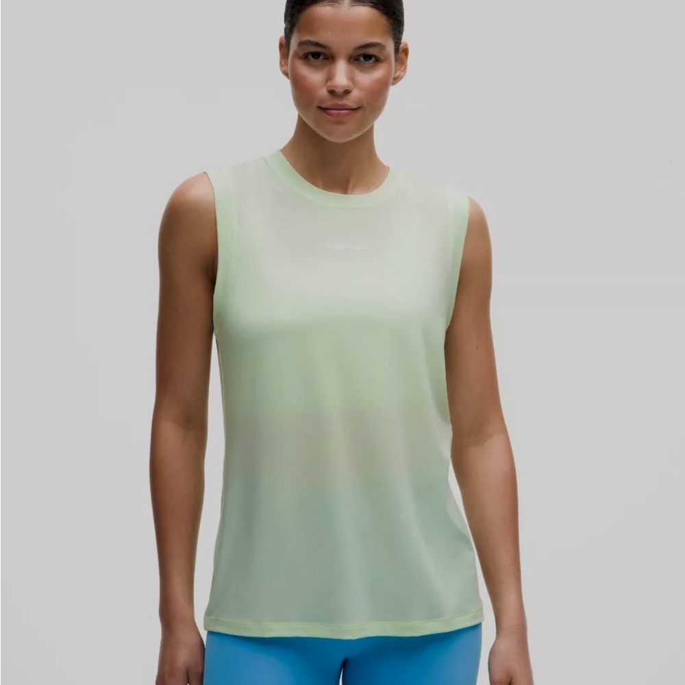 Lululemon Jersey Training Wordmark Tank Matcha Magic